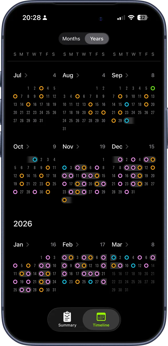Streakout app preview – Exercise calendar